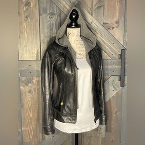 Soia Kyo Leather jacket hoodie